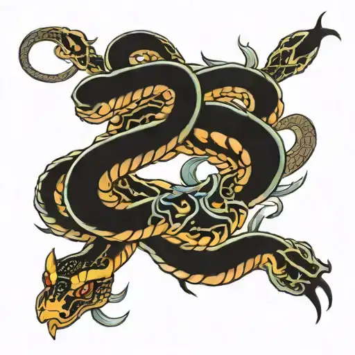 full spine snake tattoo design idea