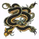 full spine snake tattoo design idea