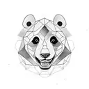 panda half face mad tattoo design idea