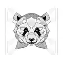 panda half face mad tattoo design idea