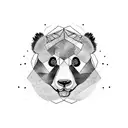 panda half face mad tattoo design idea