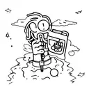 figure holding a lighter, midnight driver tattoo design idea