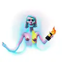 figure holding a lighter, midnight driver tattoo design idea