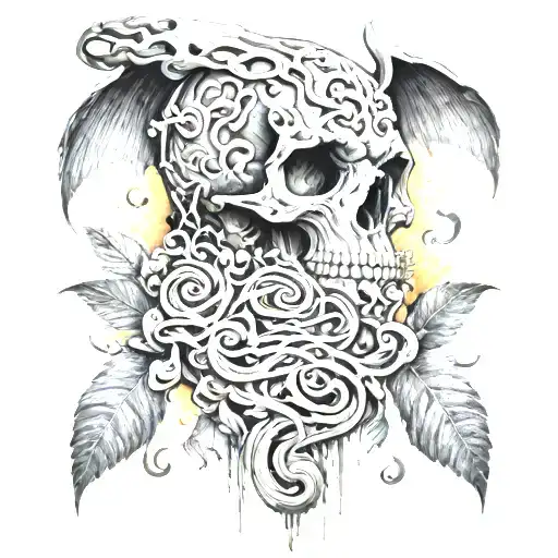 dusty purgatory tattoo design idea