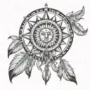 Filipino sun dream catcher tattoo design idea