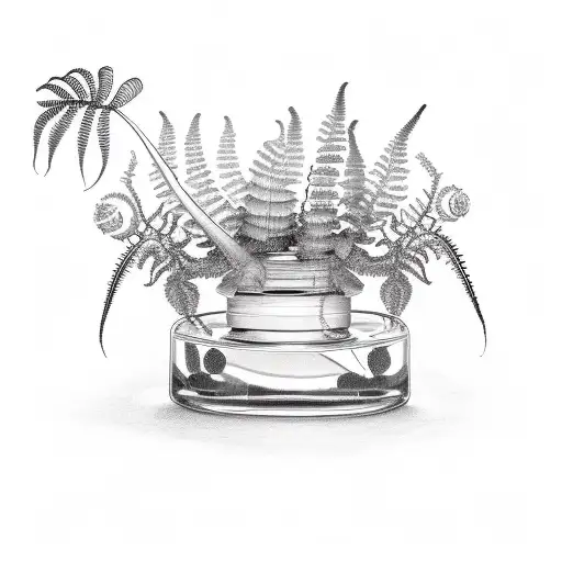 fern inside poison bottle  tattoo design idea