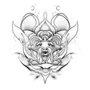 peony taurus flowing water tattoo design idea