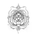 peony taurus flowing water tattoo design idea