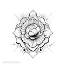 peony taurus flowing water tattoo design idea