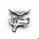 pistol tattoo design idea