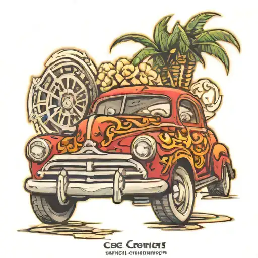 coche lowrider car tattoo design idea