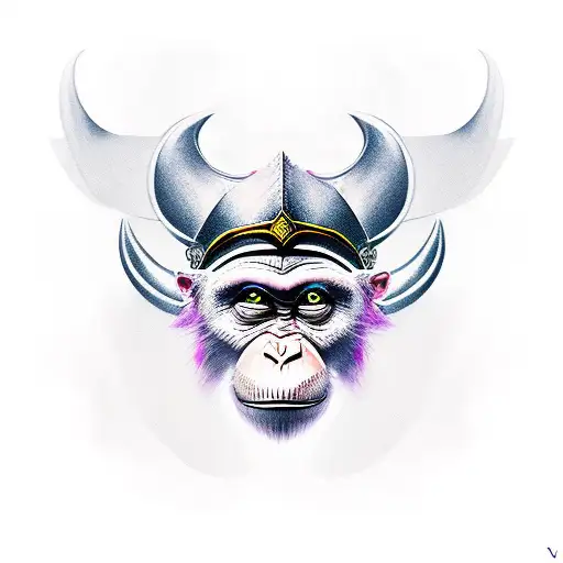 vikings monkey king tattoo design idea