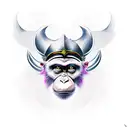vikings monkey king tattoo design idea