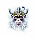 vikings monkey king tattoo design idea