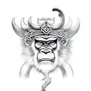 vikings monkey king tattoo design idea