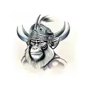 vikings monkey king tattoo design idea