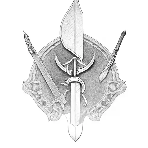 Corinthian sword tattoo design idea