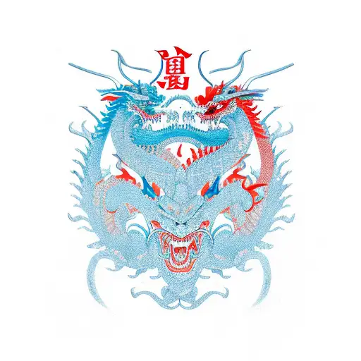 Samurai and Dragon tattoo design idea