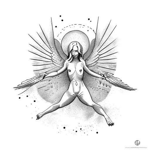 icarus falling from sky tattoo design idea