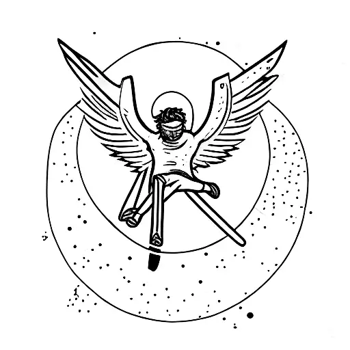 icarus falling from sky tattoo design idea