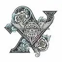 look like SD with love symbol but also look like SP tattoo design idea