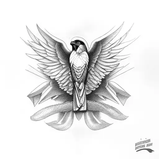 American Eagle and a Cuban Trogon between the prase "Sin Patria Pero Sin Amo" tattoo design idea