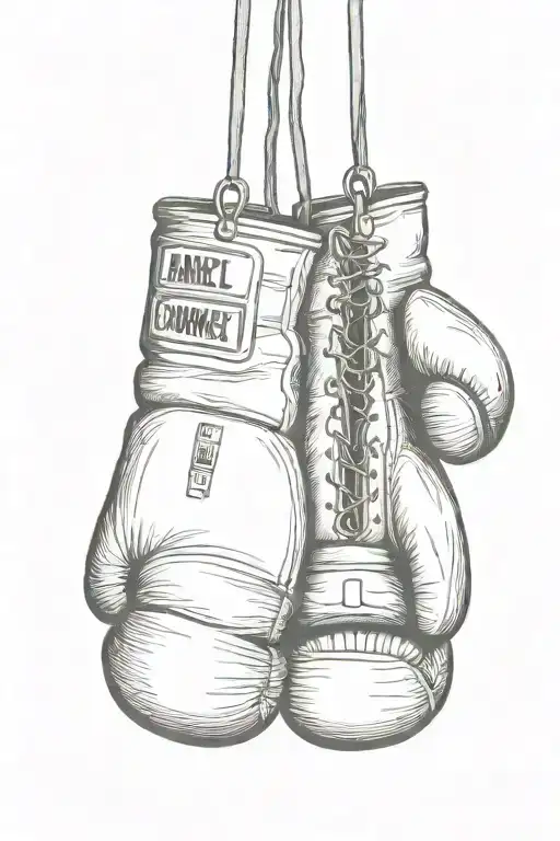 boxing gloves hanging tattoo design idea