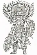 Aztec warrior  tattoo design idea