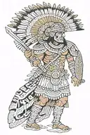 Aztec warrior  tattoo design idea