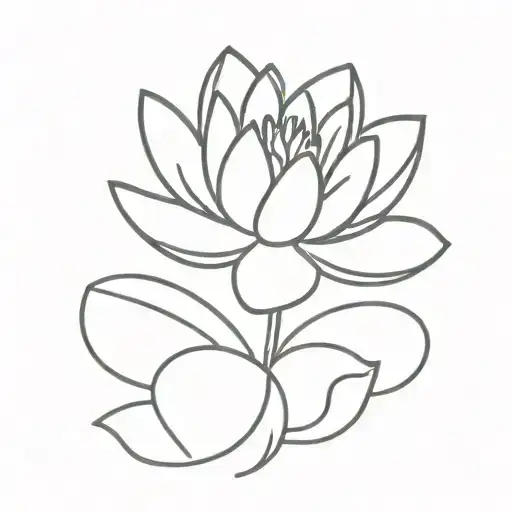 adoption symbol water lily flower tattoo design idea