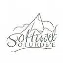 Create a small, stylized, barely legible tattoo that reads "solitude" tattoo design idea