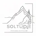 Create a small, stylized, barely legible tattoo that reads "solitude" tattoo design idea