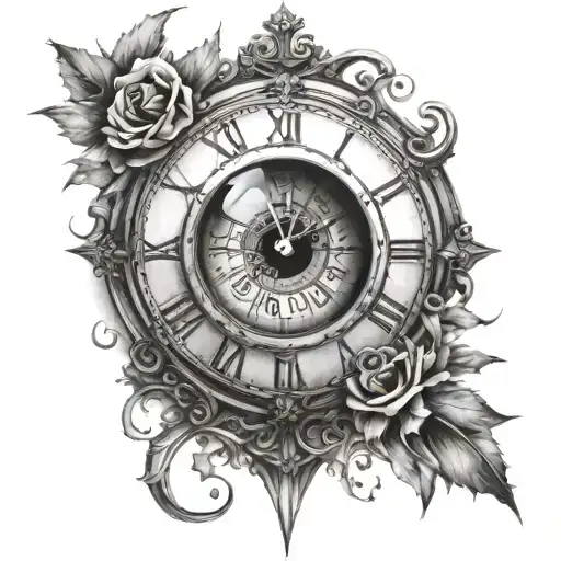 eye and a clock tattoo design idea