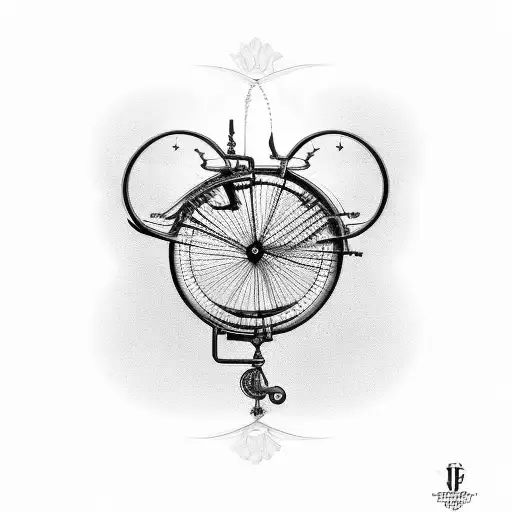 penny farthing tattoo design idea