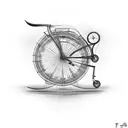 penny farthing tattoo design idea
