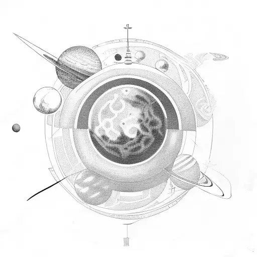 solar system tattoo design idea