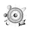 solar system tattoo design idea