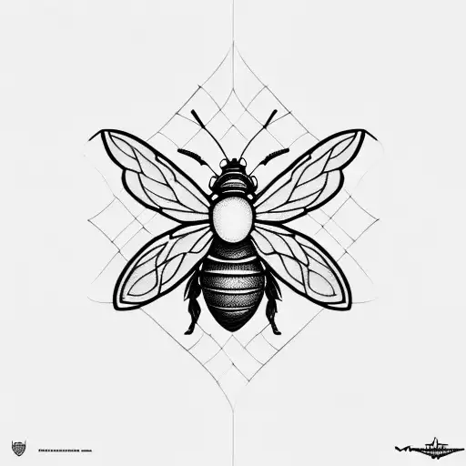 two bees on honeycomb tattoo design idea