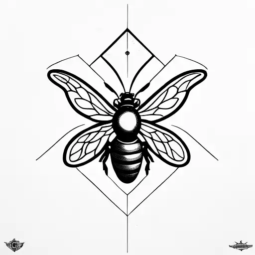 bees on honeycomb tattoo design idea