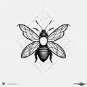 two bees on honeycomb tattoo design idea