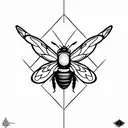 two bees on honeycomb tattoo design idea