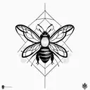 two bees on honeycomb tattoo design idea