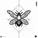 bees on honeycomb tattoo design idea