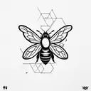 bees on honeycomb tattoo design idea