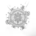 beaded rosary tattoo design idea