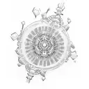 beaded rosary tattoo design idea