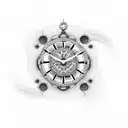 Clock beaded rosary tattoo design idea