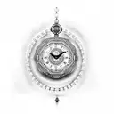 Clock beaded rosary tattoo design idea