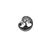a celtic tree of life, make birds fly out of the broken portion of the circle. crisp linew tattoo design idea