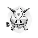 Mimikyu wearing an Air Force uniform and holding a video game controller tattoo design idea